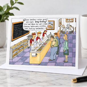 Cartão Loja de Bagels Cartoon Engraçado e Nojento Pensand
