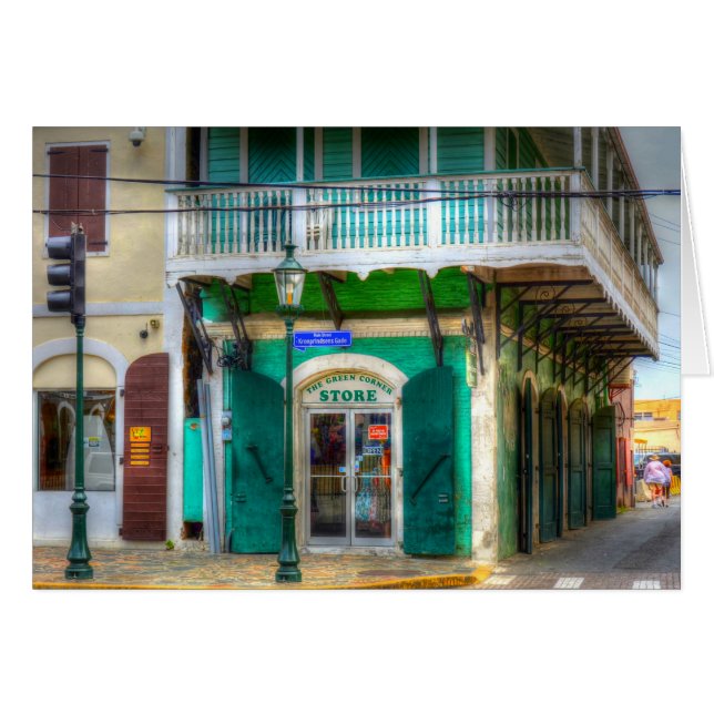 Cartão Loja de canto verde (Frente Horizontal)