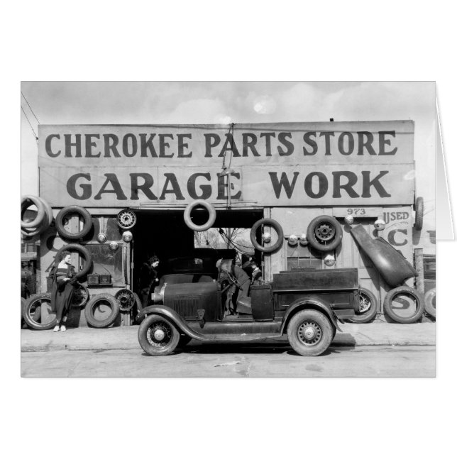Cartão Loja de Peças Cherokee, 1936 (Frente Horizontal)