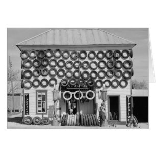 Cartão Loja do pneu do Firestone, 1940
