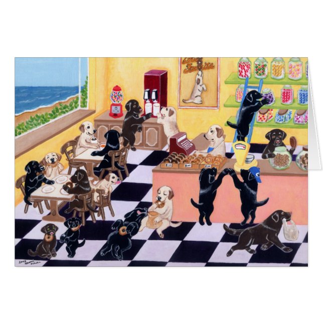 Cartão Loja Labradors dos doces (Frente Horizontal)