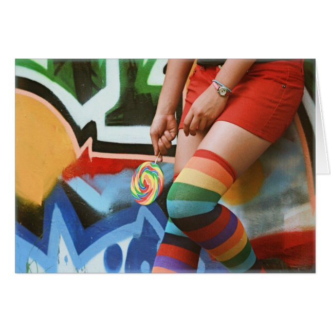 Cartão Lollipops e Rainbows - Placa de Vazio (Frente Horizontal)