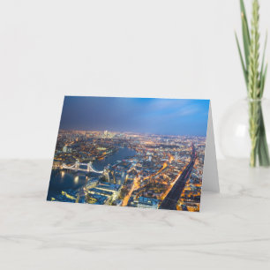 Cartão London at night - Aerial View greeting card