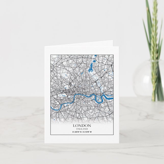Cartão London United Kingdom City Map Viagem (Frente)