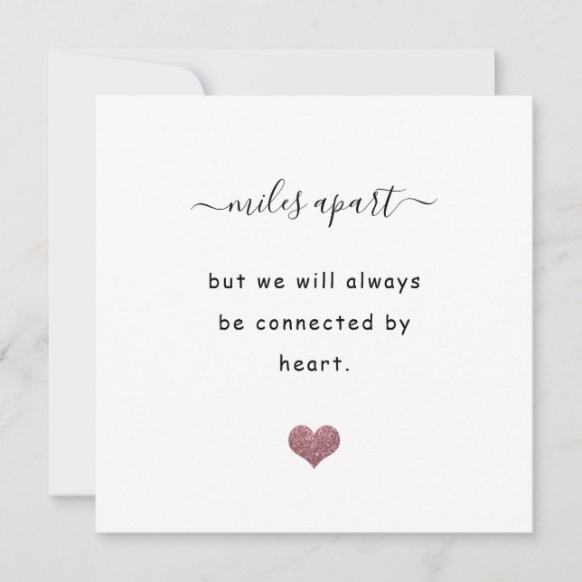 Cartão Long distance relationship miles glitter heart (Frente)