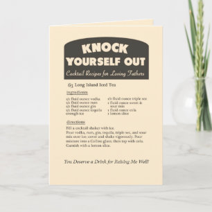 Cartão Long Island Iced Tea Cocktail // Father's Day Card