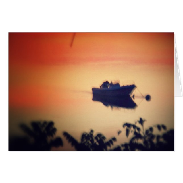 Cartão Long Island NY Sunset (Frente horizontal)