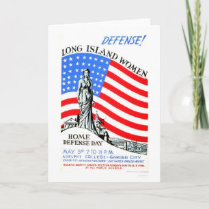 Cartão Long Island Women WWII 1941 WPA