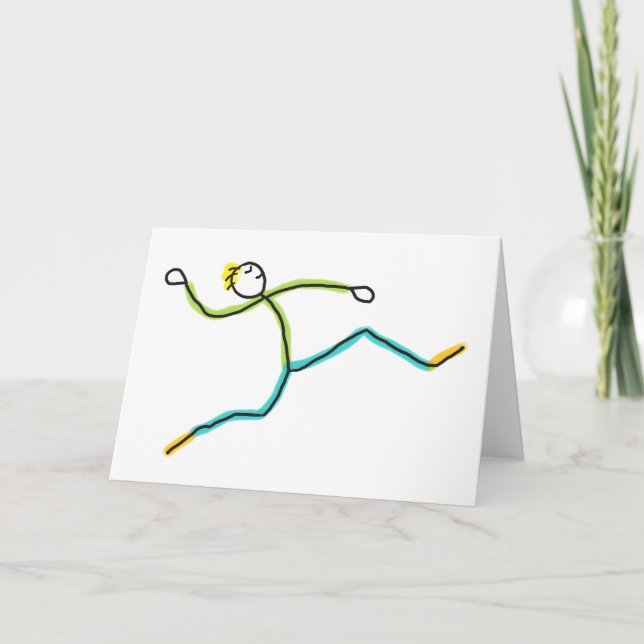 Cartão Long Jump Stickman (Frente)