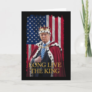Cartão Longa Vida ao Rei Vintage Retro Trump Retrato 4t