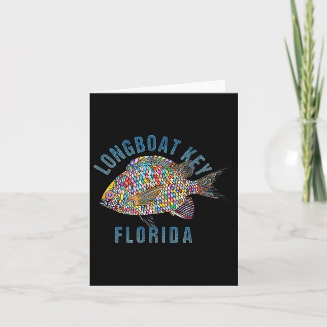 Cartão Longboat Key, Florida Beach Design _ Souvenir Illu (Frente)