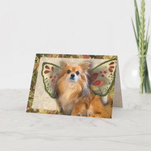 Cartão Longhair Chihuahua Fairy Birthday