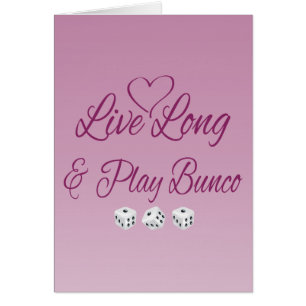 Cartão Longo vivo e jogo Bunco