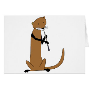 Cartão Lontra que joga o Oboe