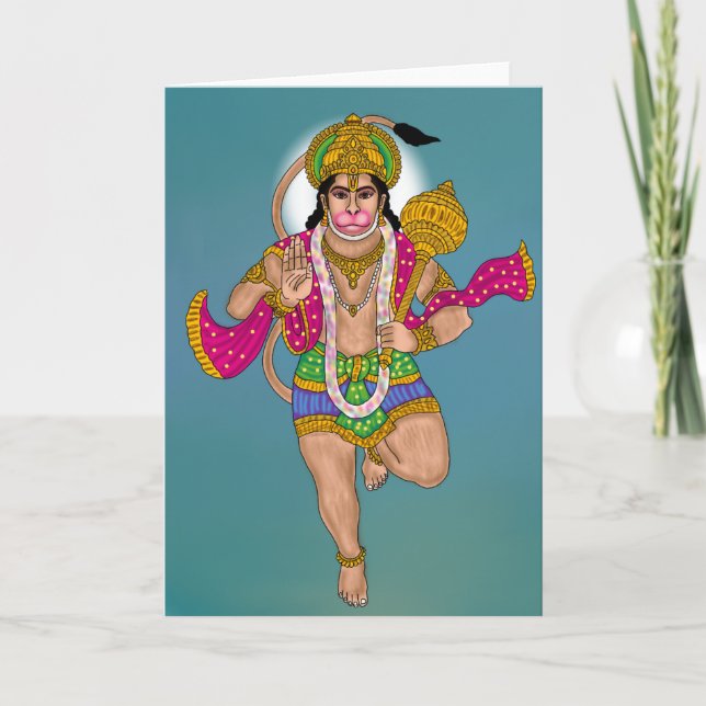 Cartão Lord Hanuman Greeting Card (Frente)
