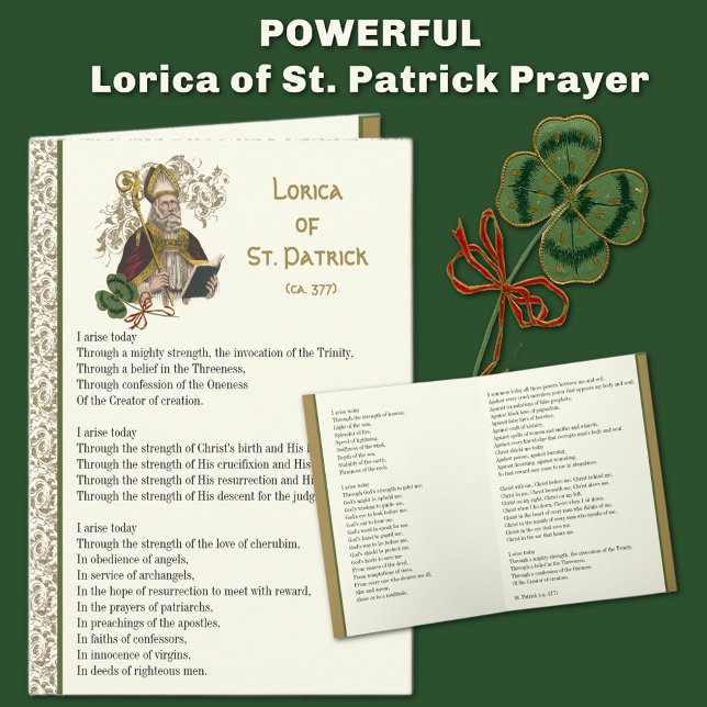 Cartão Lorica Irlandesa da Rua. Patrick Prayer (This prayer is a sacred shield of words, timeless protection, and enduring blessings for the soul. )