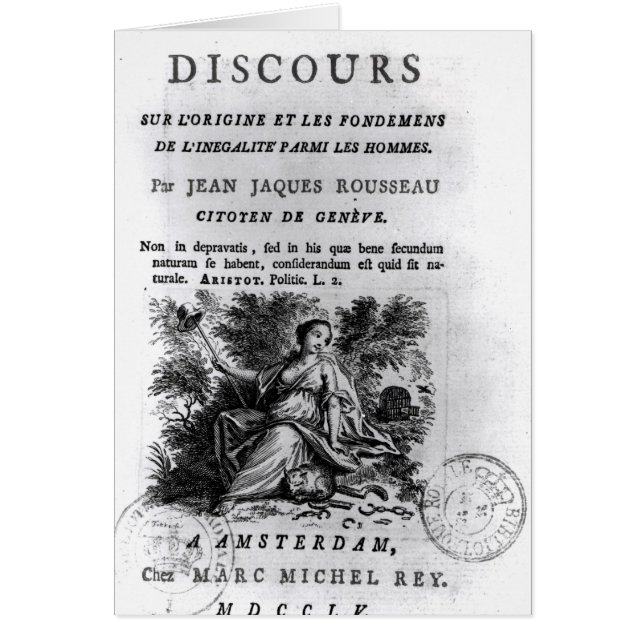 Cartão 'l'Origine de Discours e les Fondements (Frente)