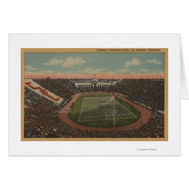 Cartão Los Angeles, CAColiseum no Parque de Exposição (Frente Horizontal)