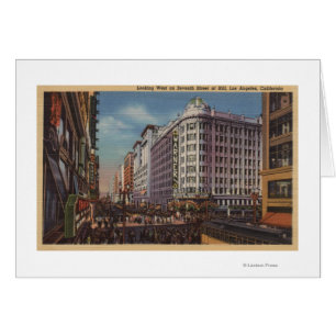 Cartão Los Angeles, CAView of Warner Bros. em 7 Rua.