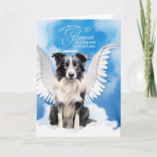 Cartão Loss of a Dog Border Collie Angel Pet Sympathy (Frente)