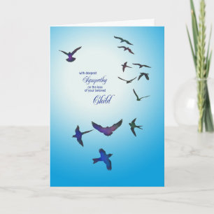 Cartão Loss of child, sympathy card, flying birds