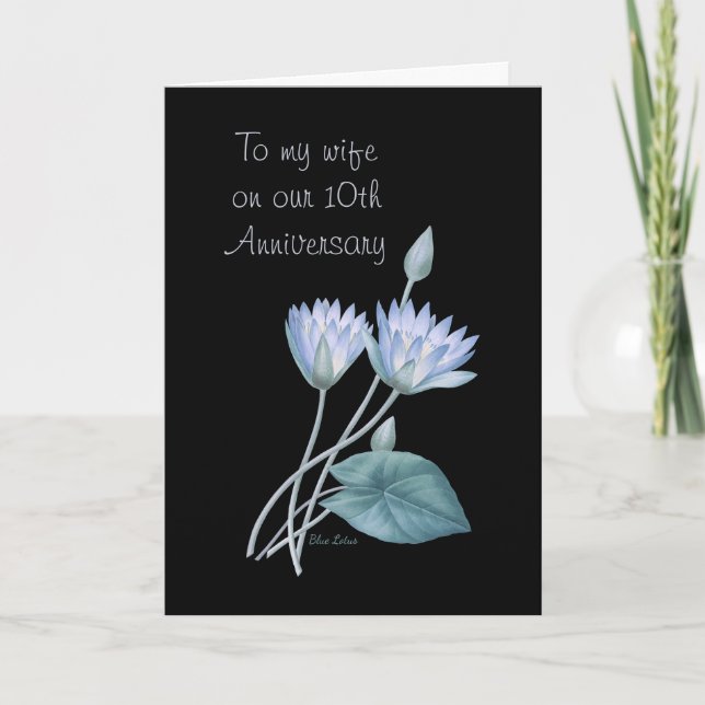 Cartão Lotus azul por Pierre Joseph Redoute (Frente)