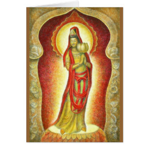 Cartão Lotus de Kuan Yin da deusa