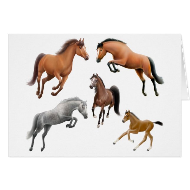 Cartão louco do cavalo (Frente Horizontal)