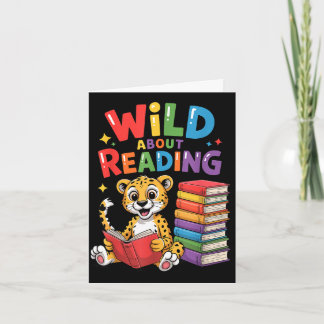 Cartão Louco por ler adorável livro infantil de professor