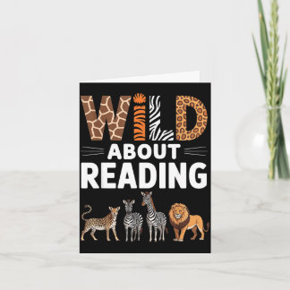 Cartão Louco por ler amante de livros de animais retrô