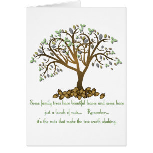 Cartão Loucos de árvore da família