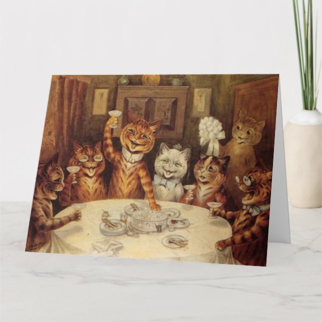 CARTÃO LOUIS WAIN CAT GATS CHRISTMAS CELEBRAÇÃO DE NATAL (Frente)