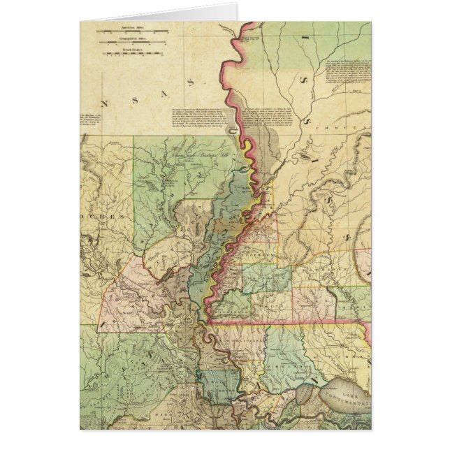 Cartão Louisiana e Mississippi (Frente)