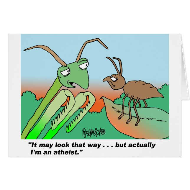 Cartão Louva-a-deus praying de Athiest (Frente Horizontal)