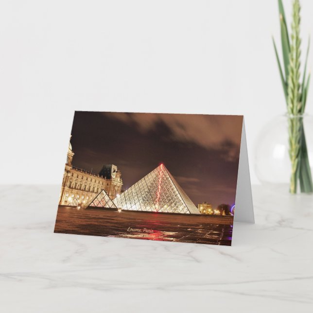 Cartão Louvre, Paris, França, fotografia cênica (Frente)