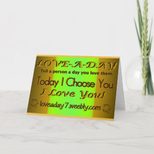 Cartão Love A Day Greeting Card-Green/Dark Yellow