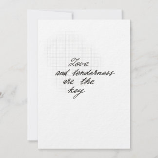 Cartão Love and tenderness quote card