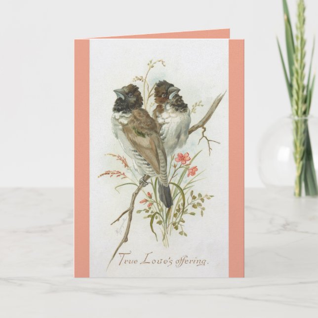 Cartão Love Birds Anniversary Greeting Card (Frente)