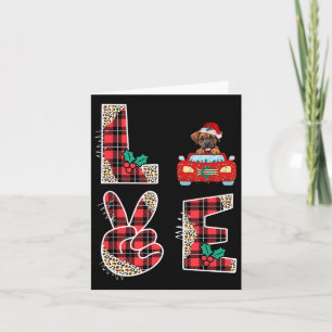 Cartão Love Dog Boxer Riding Red Car Sweet Fo