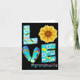 Cartão LOVE Grandma Life Flip Flops Hippie Sunflower