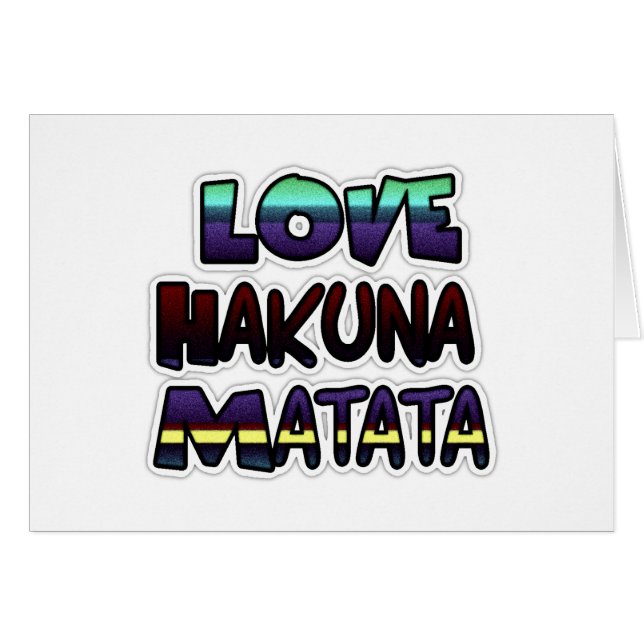 Cartão Love Hakuna Matata Gifts (Frente Horizontal)