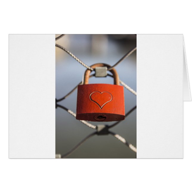 Cartão Love Heart Padlock (Frente Horizontal)