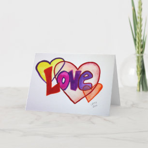 Cartão Love Heart Rings Greeting Card or Note Cards