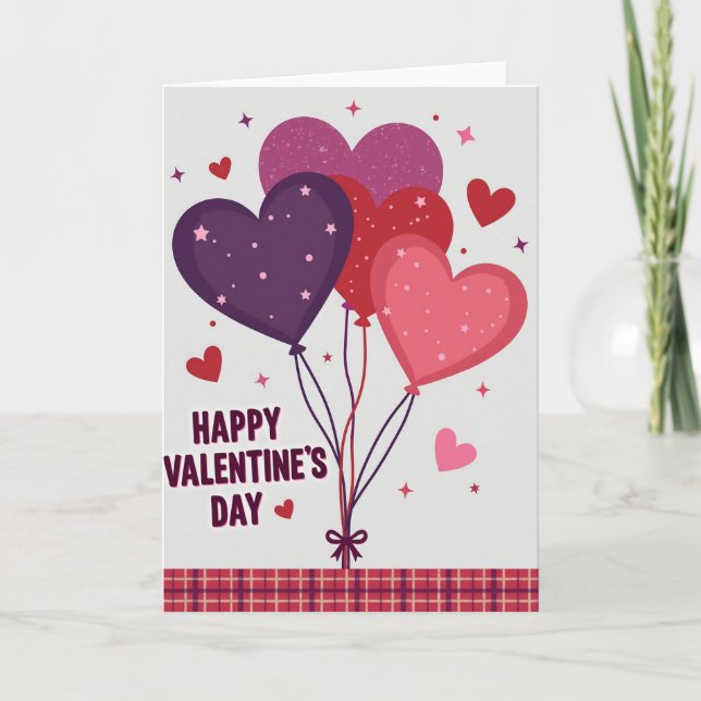 Cartão Love Hearts Valentines Day Card (Frente)