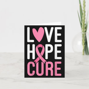Cartão Love Hope Cure Breu Cancer Guerreiro Rosa Fita S