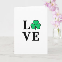 Cartão LOVE Irlanda Trevo de Shamrock Minimal Versátil