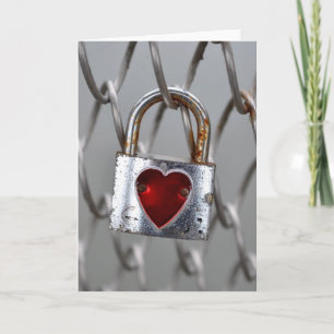 Cartão Love Lock customizable greeting card