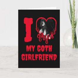 Cartão Love My Goth Girlfriend Red Heart Photo Valentines
