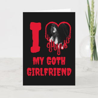 Cartão Love My Goth Girlfriend Red Heart Photo Valentines