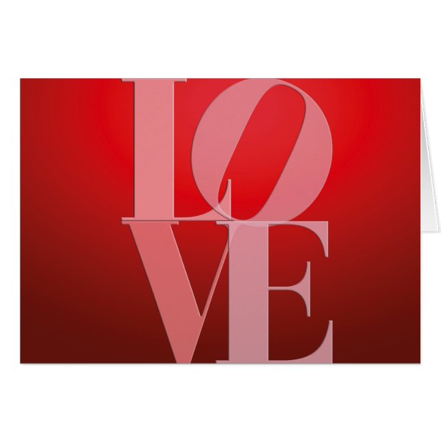 Cartão Love Romance Red Pink (Frente Horizontal)